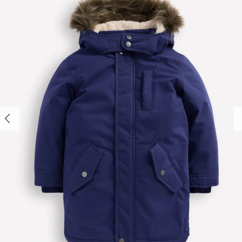 Boden Boys Waterproof Parka College Navy 9-10y